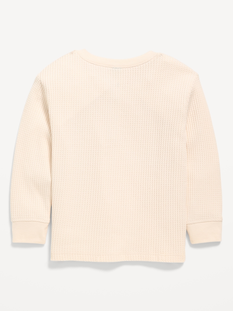 Long-Sleeve Waffle Knit Henley T-Shirt for Toddler Boys