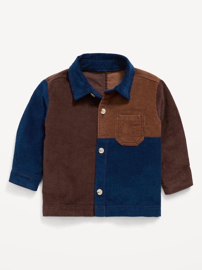 Long-Sleeve Corduroy Color-Block Shirt for Baby
