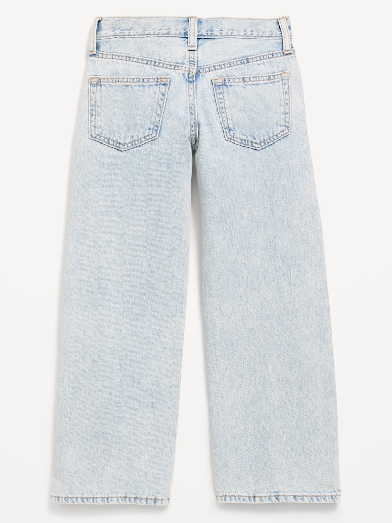 Low-Rise Baggy Ripped Wide-Leg Jeans for Girls