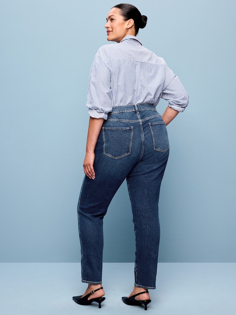High-Waisted Vintage Slim Jeans
