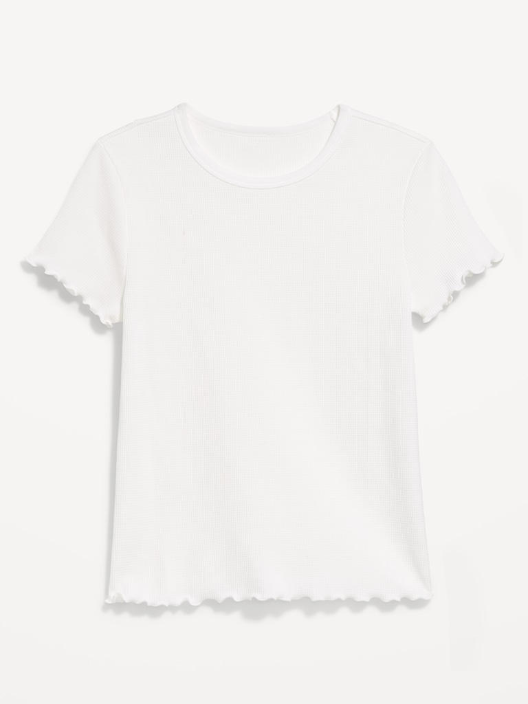 Fitted Waffle-Knit Cropped T-Shirt