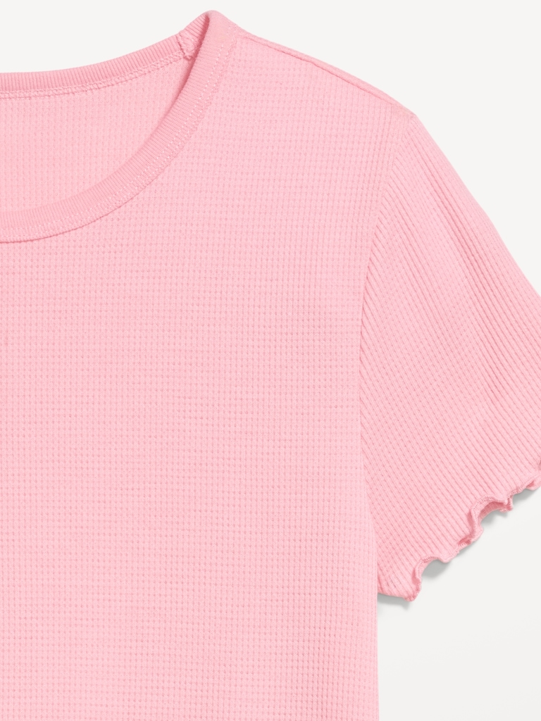 Fitted Waffle-Knit Cropped T-Shirt