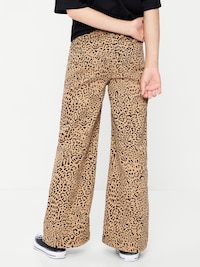 Pull-On Super Baggy Wide-Leg Twill Pants for Girls