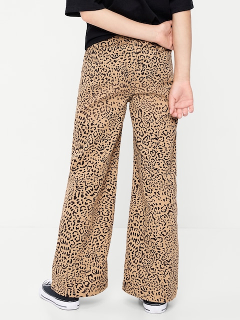 Pull-On Super Baggy Wide-Leg Twill Pants for Girls