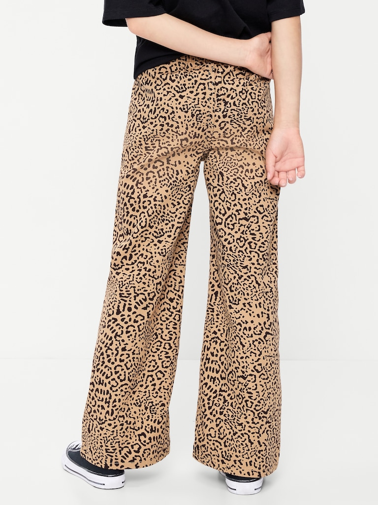 Pull-On Super Baggy Wide-Leg Twill Pants for Girls