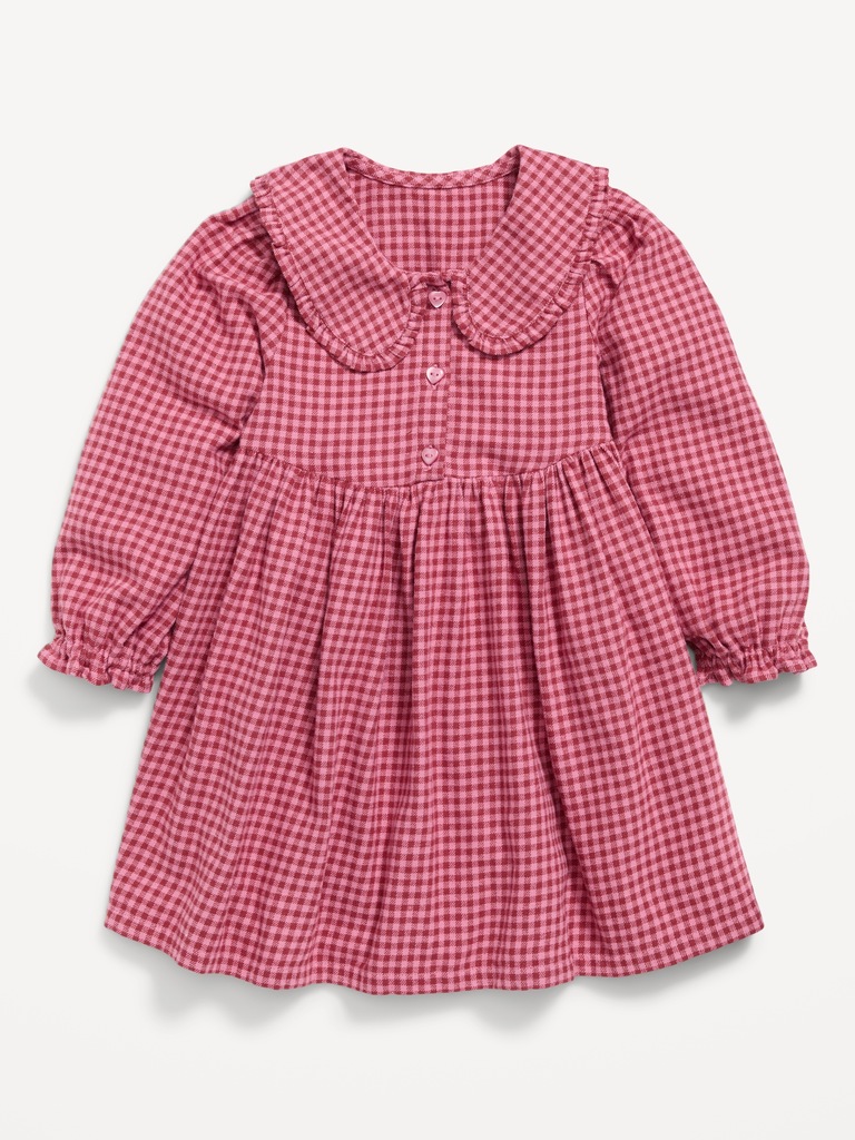 Long-Sleeve Flannel Dress for Toddler Girls