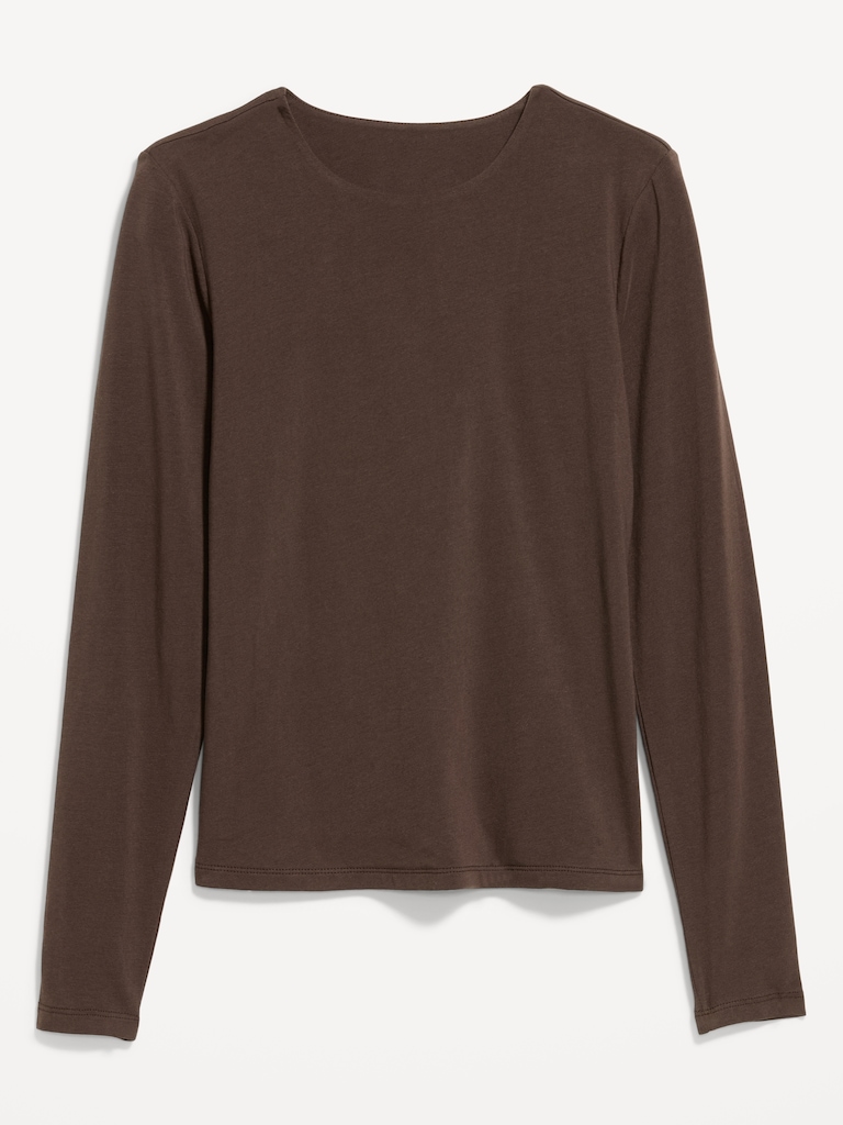Hug Double-Layer Crew-Neck Long-Sleeve Top
