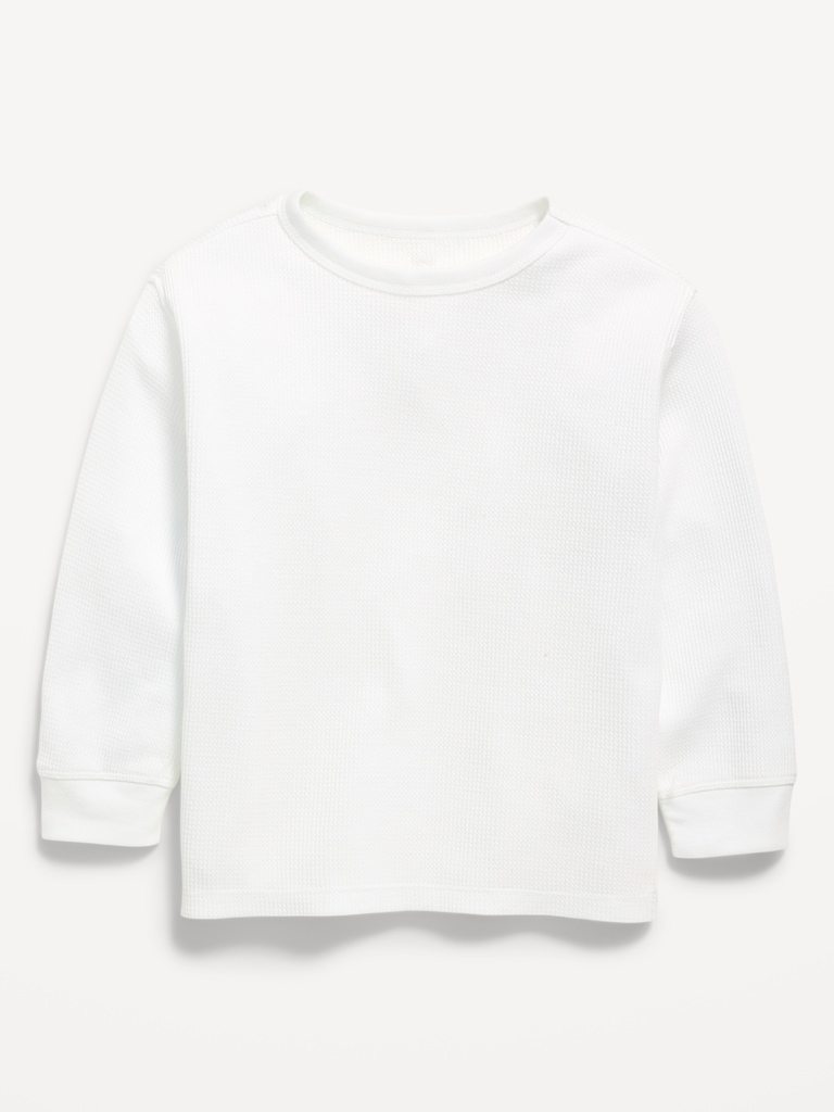 Long-Sleeve Waffle Knit T-Shirt for Toddler Boys