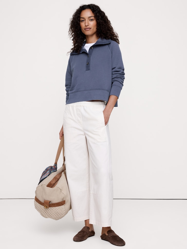French Terry Stand-Collar Sweatshirt