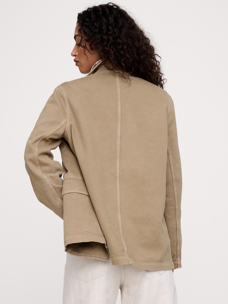 Cotton-Linen Utility Blazer