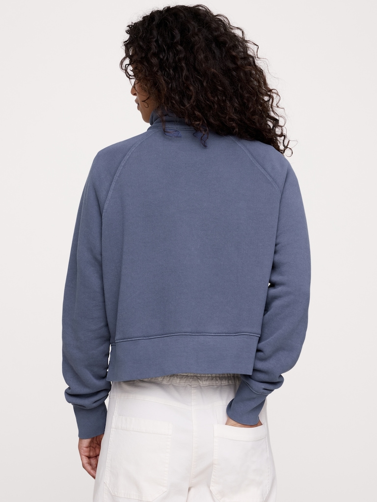 French Terry Stand-Collar Sweatshirt