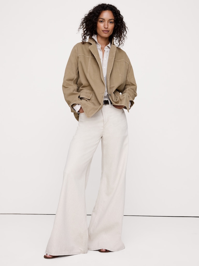 Cotton-Linen Utility Blazer