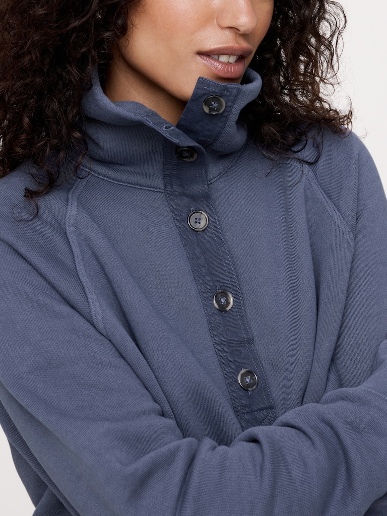 French Terry Stand-Collar Sweatshirt