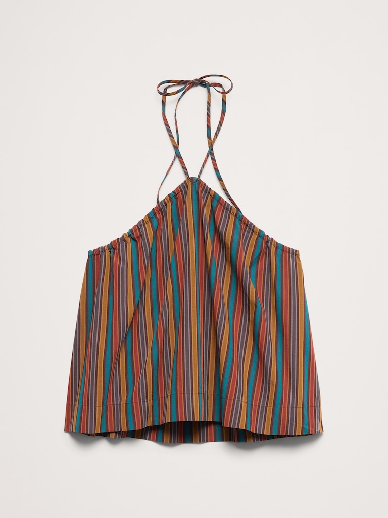 Cotton Poplin Halter Top