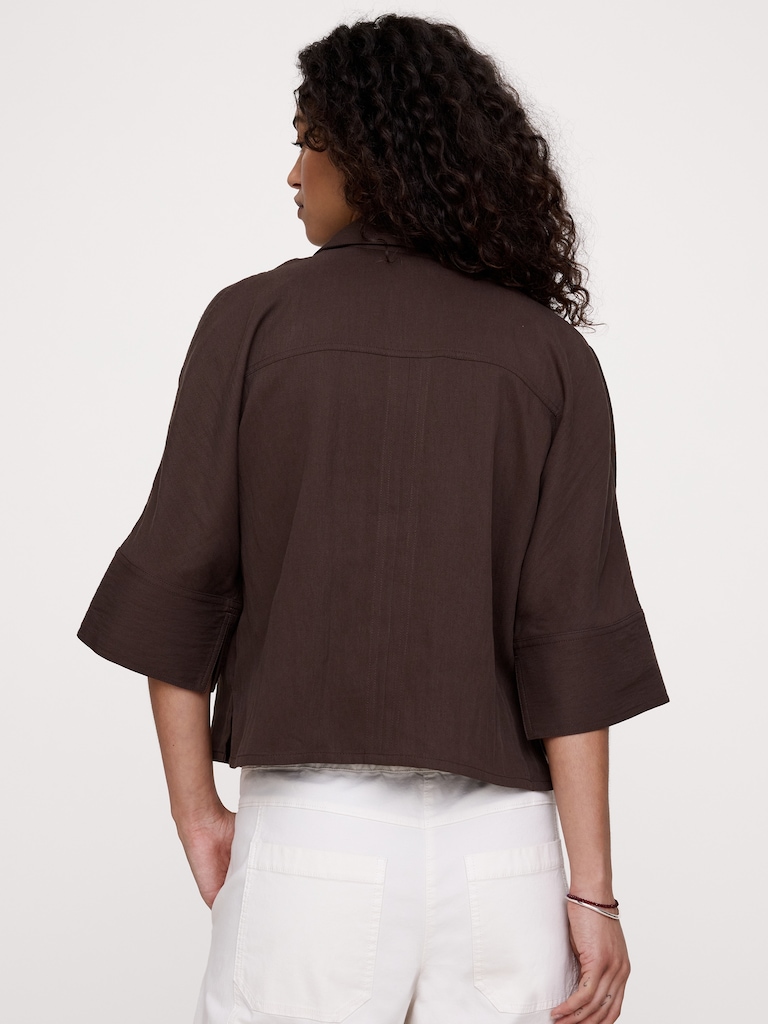 Drapey Twill Shirt Jacket