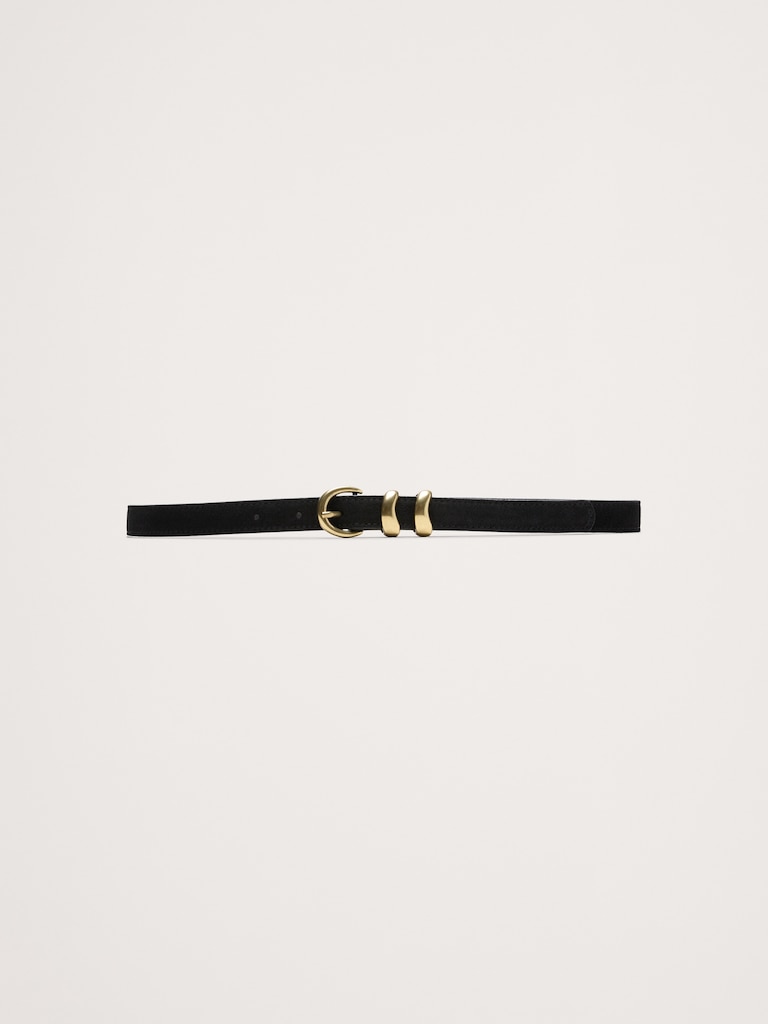 Sculptural Detail Suede Belt