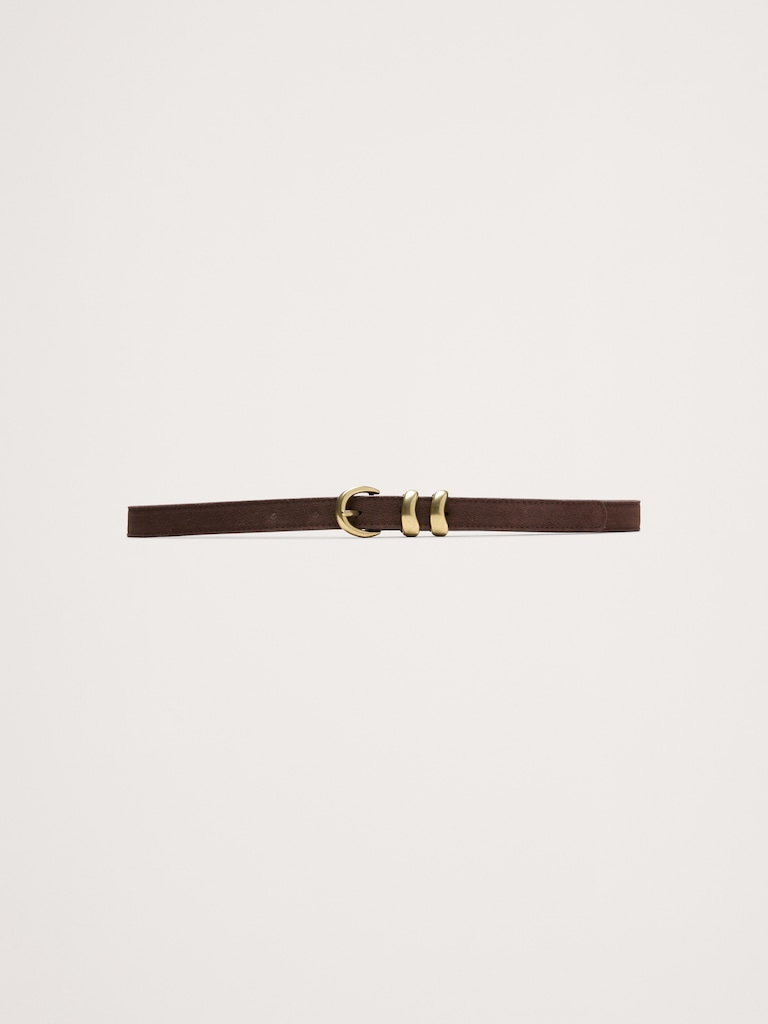 Sculptural Detail Suede Belt