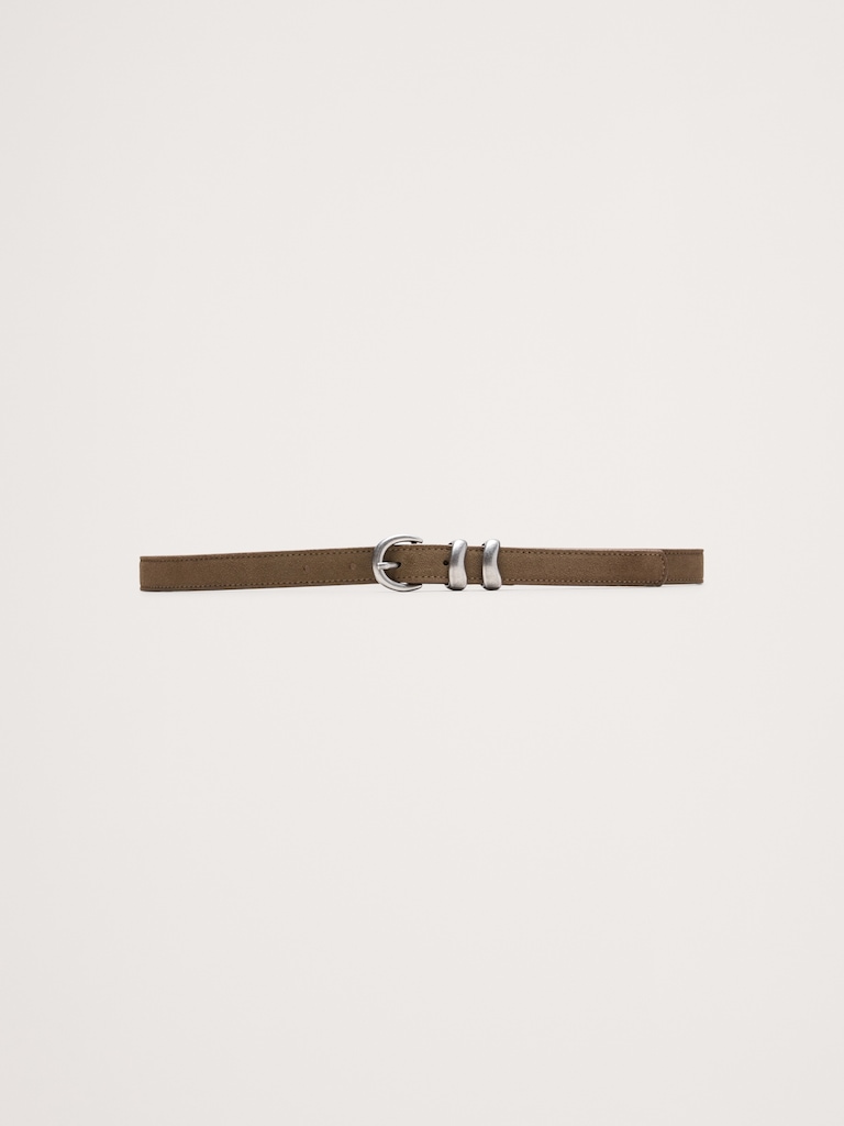 Sculptural Detail Suede Belt