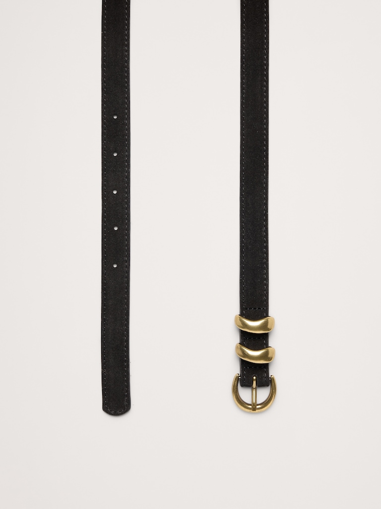 Sculptural Detail Suede Belt