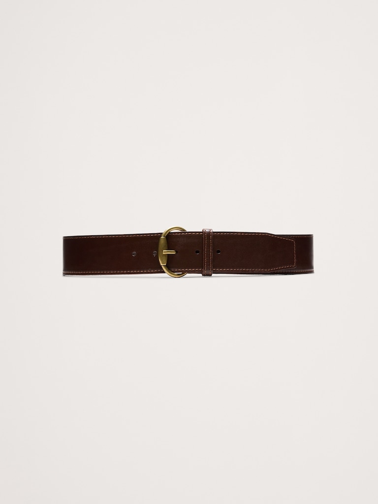 Leather Square-Tail Belt