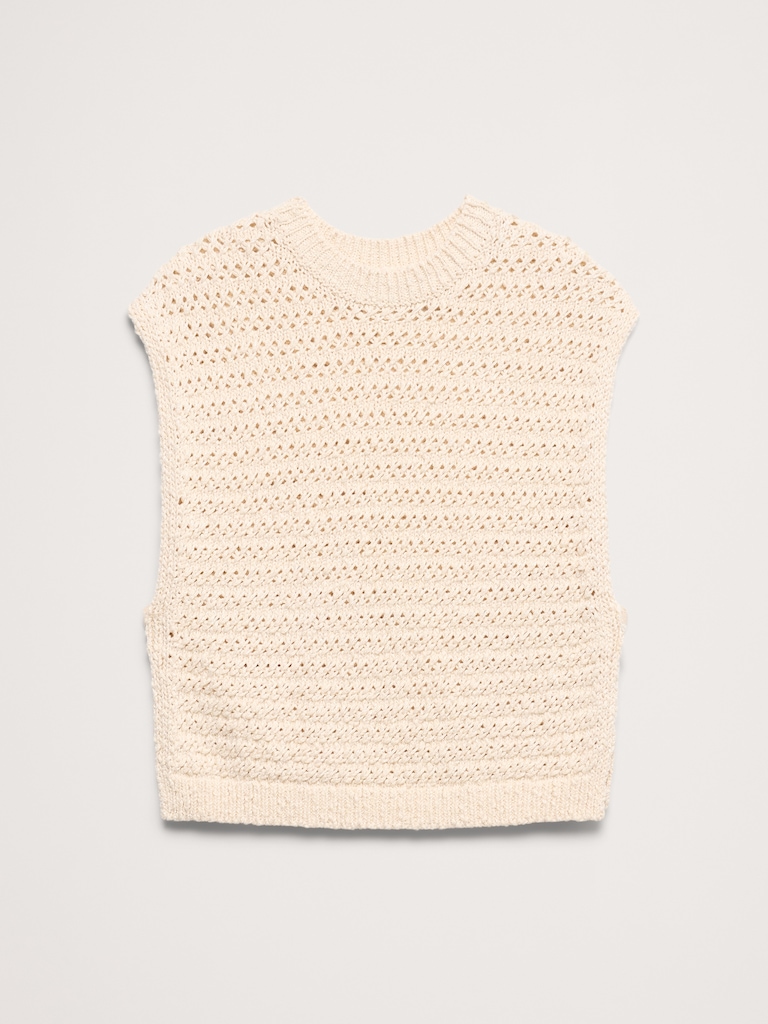 Open Side-Button Sweater Vest