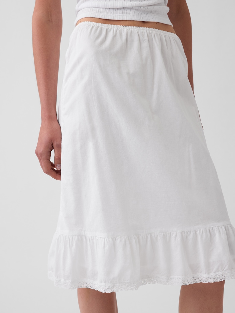 Ruffle-Hem Easy Knee-Length Skirt
