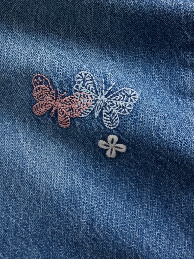 Kids Low Rise Embroidered Baggy Jeans