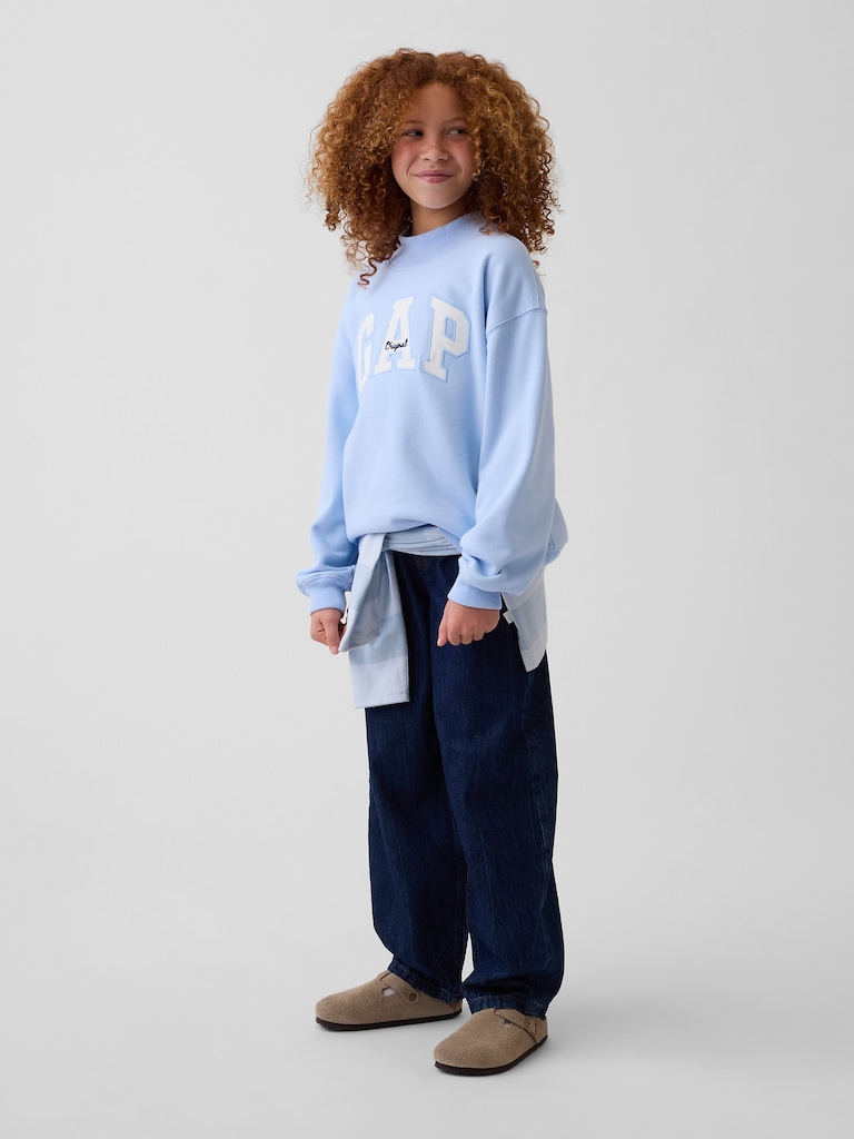 Kids VintageSoft Oversized Mockneck Logo Sweatshirt