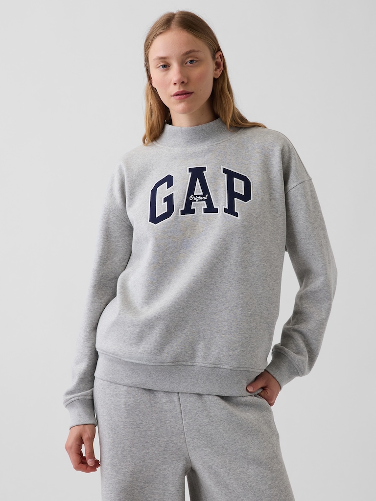 VintageSoft Oversized Mockneck Logo Sweatshirt