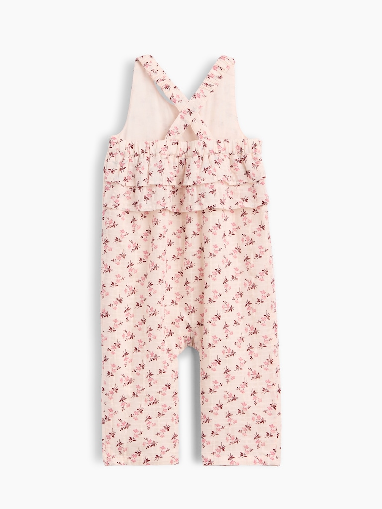 Baby Floral Ruffle Overalls