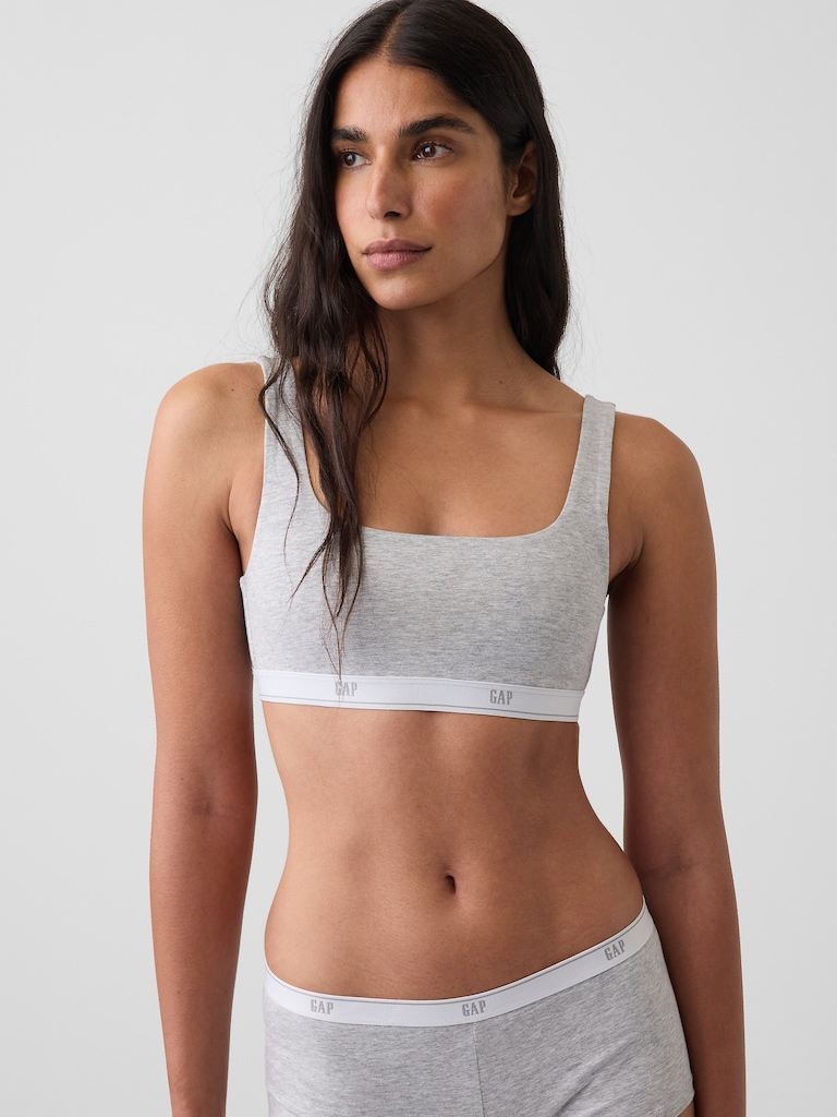 SoftMade Organic Stretch Cotton Gap Logo Bralette