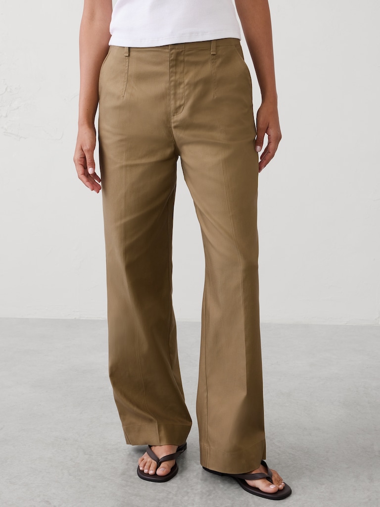 Straight High-Rise Twill Pant