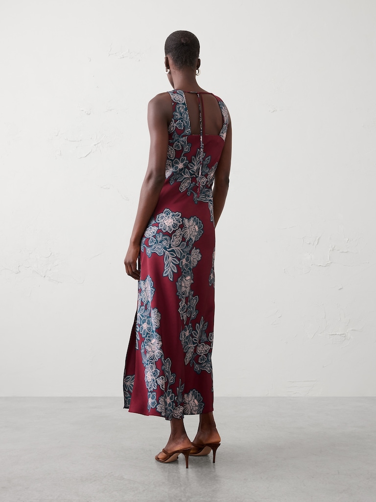 Bias-Side Slit Maxi Dress