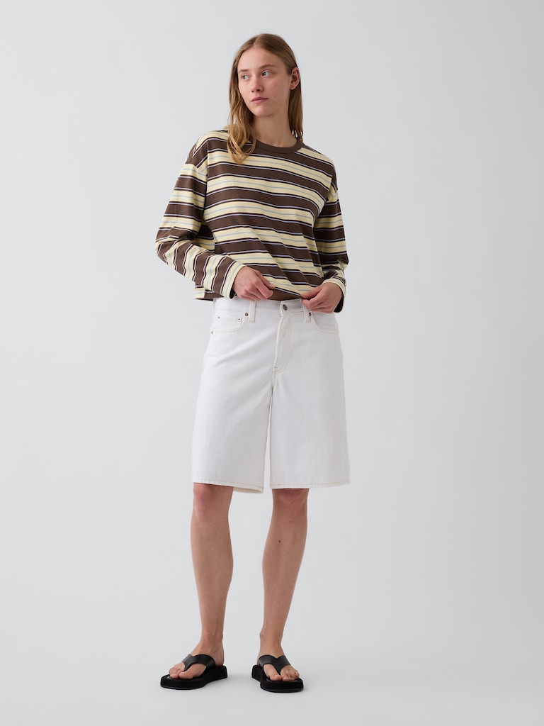 Knit Oversized Crop T-Shirt