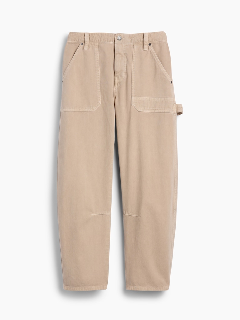 Mid Rise Barrel Utility Ankle Pants