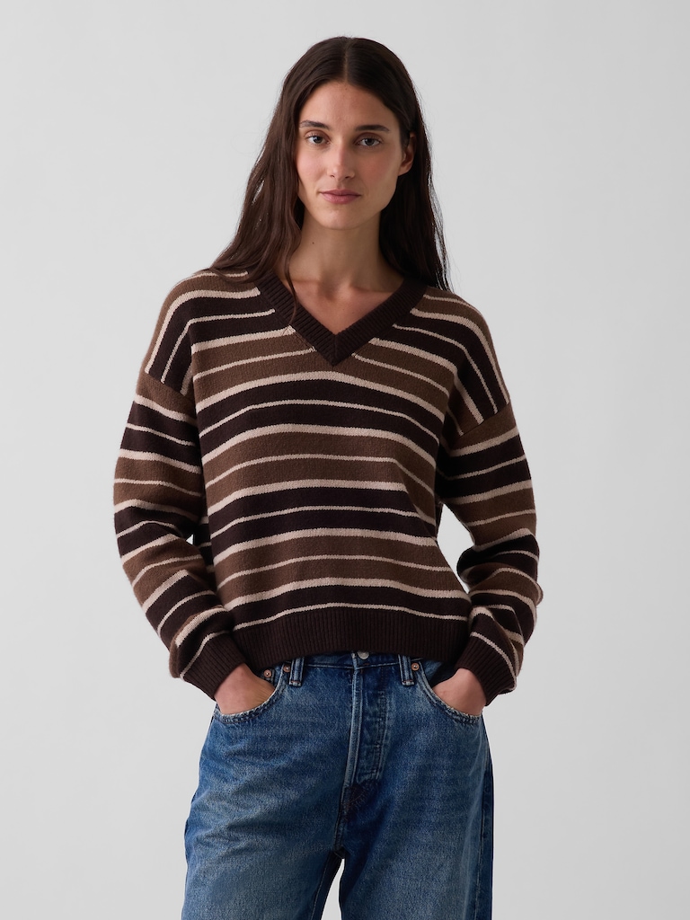 CashSoft Oversized V-Neck Sweater