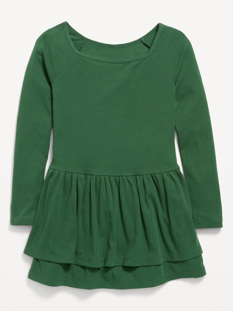Robe ajustée à manches longues à volants pour fille