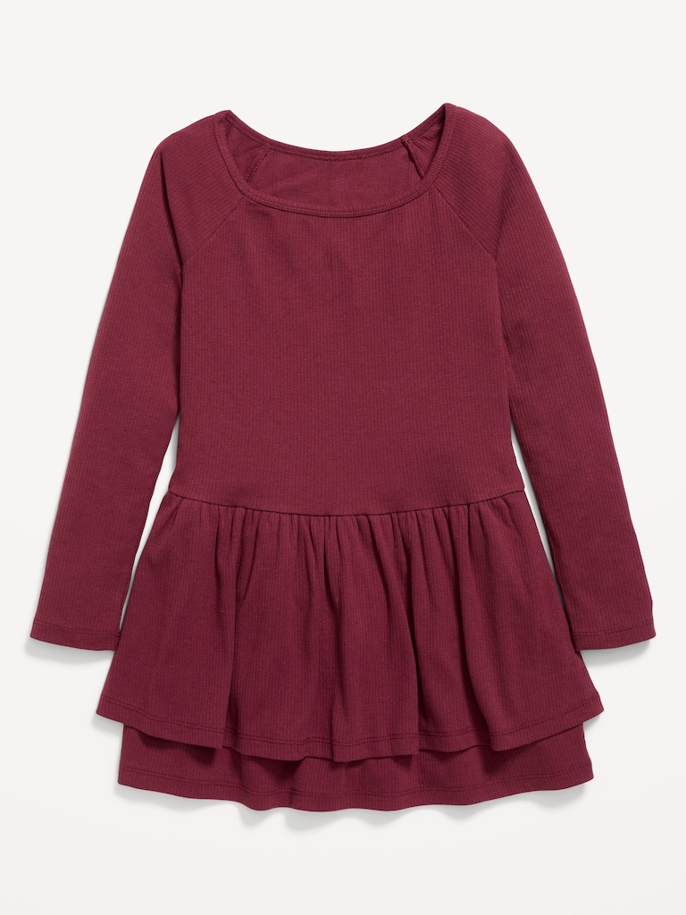 Robe ajustée à manches longues à volants pour fille