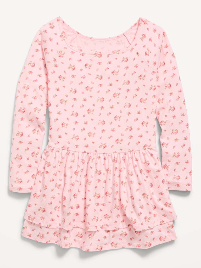 Robe ajustée à manches longues à volants pour fille
