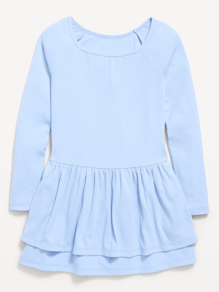 Robe ajustée à manches longues à volants pour fille
