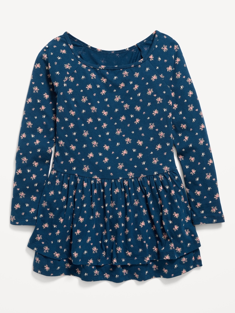 Robe ajustée à manches longues à volants pour fille
