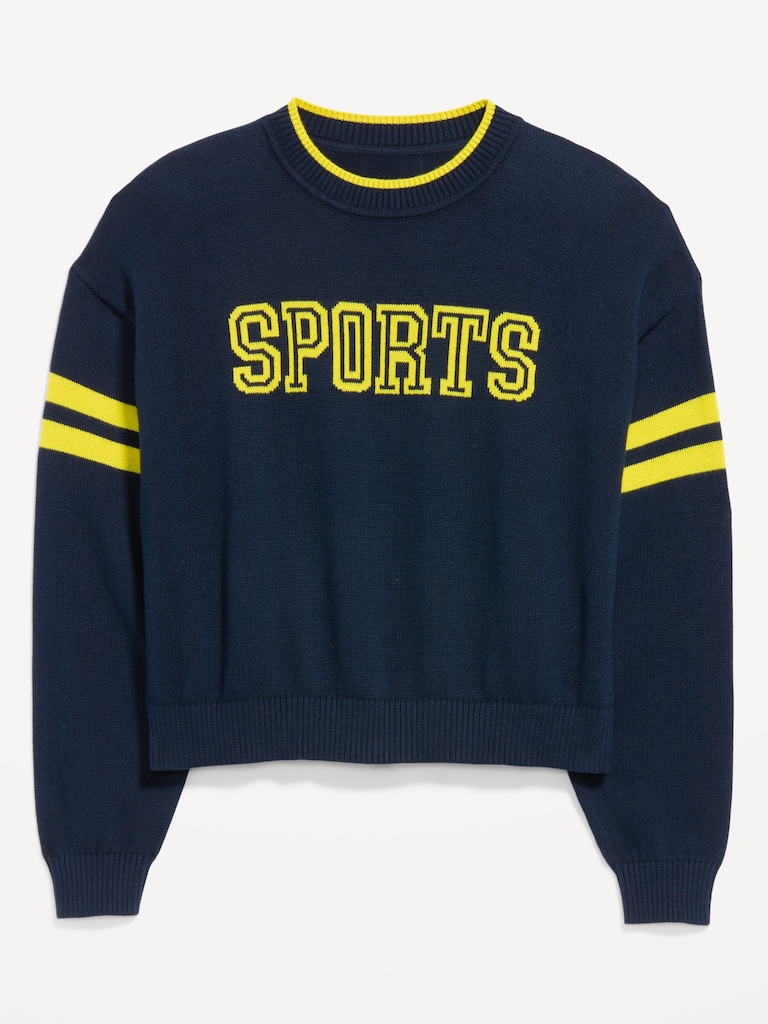 SoSoft Cotton Jacquard Crew-Neck Cropped Sweatshirt
