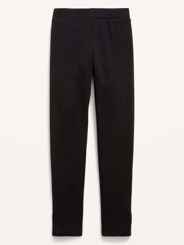 Legging long en molleton à taille haute pour fille