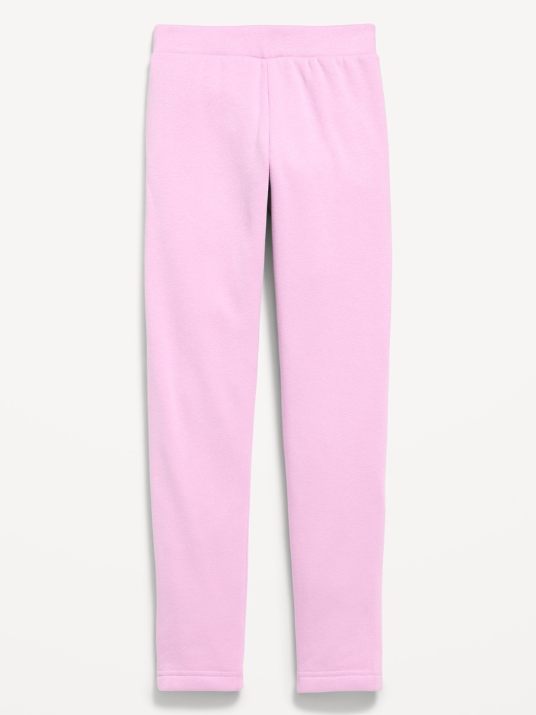 High-Waisted Full-Length Fleece Leggings for Girls