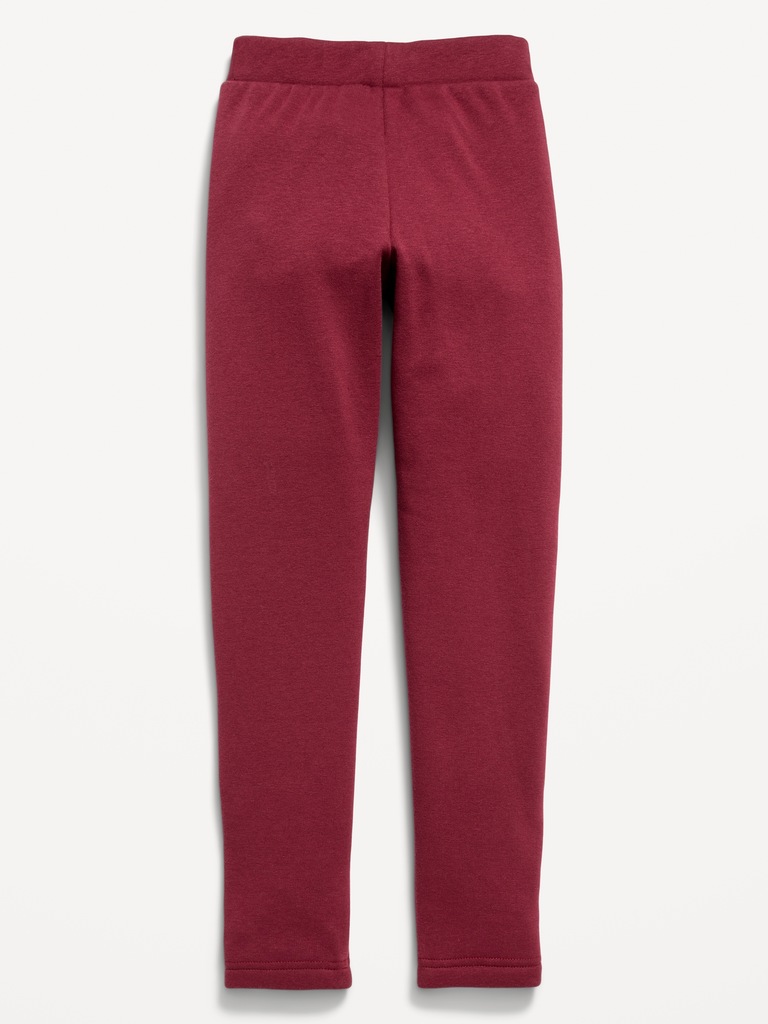 Legging long en molleton à taille haute pour fille