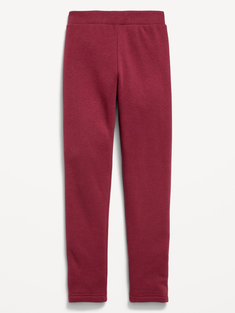 Legging long en molleton à taille haute pour fille