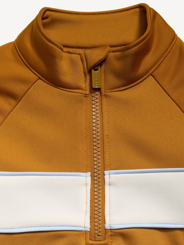 Oversized Color-Blocked Quarter-Zip Pullover for Toddler Boys