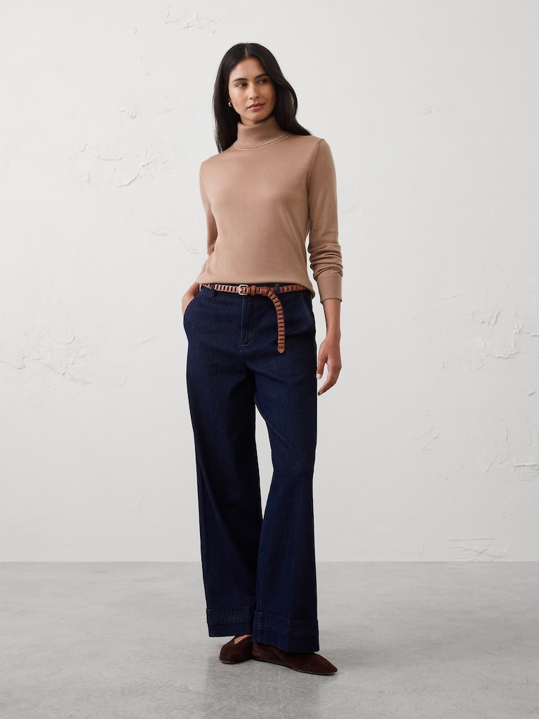 Merino Wool Turtle-Neck Sweater