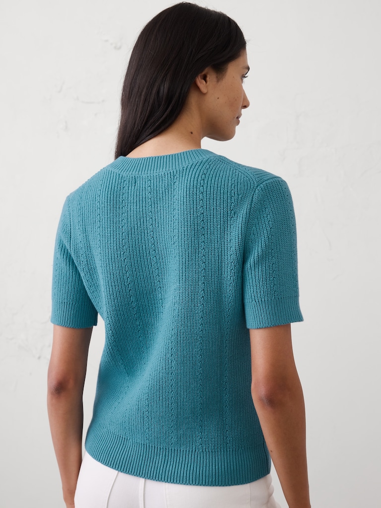 Cotton Ribbed Textured Sweater