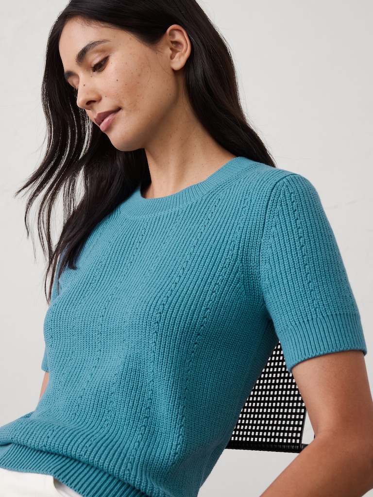 Cotton Ribbed Textured Sweater